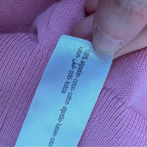 Zara Crewneck Pink 100% Cotton Sweater Size M - Picture 4 of 4